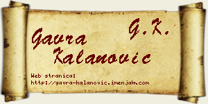 Gavra Kalanović vizit kartica